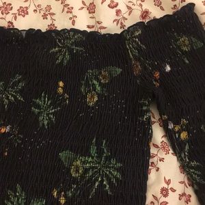 Navy Floral off the shoulder top